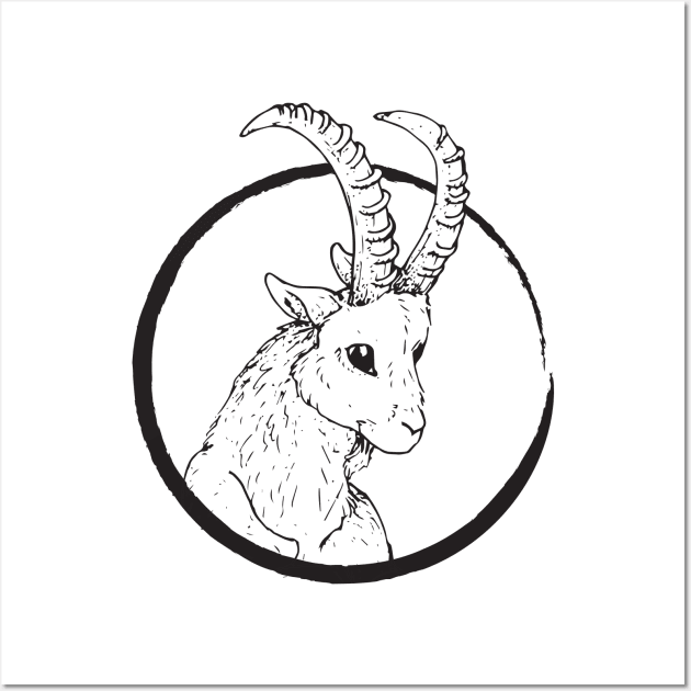 Pen & Ink Goat Head Wall Art by CloudWalkerDesigns